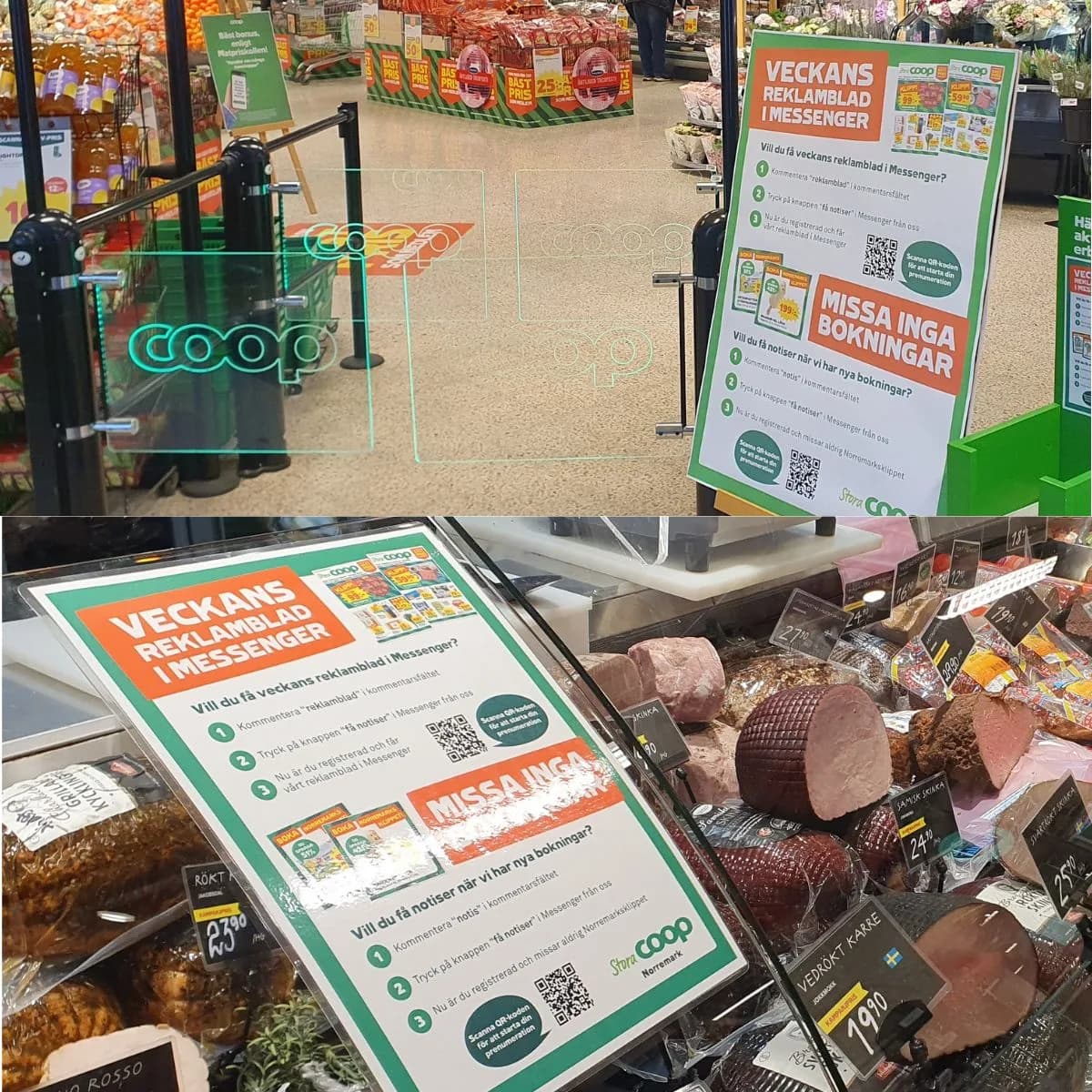 Coop store QR code display